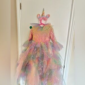Girl unicorn dress with wings